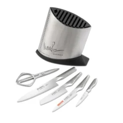Global Michel Roux Jr GR52/SS6 - 6 Piece Stainless Steel Knife Block Set (GR52/SS6) -Kitchenknives Shop 252729011 1 640x640