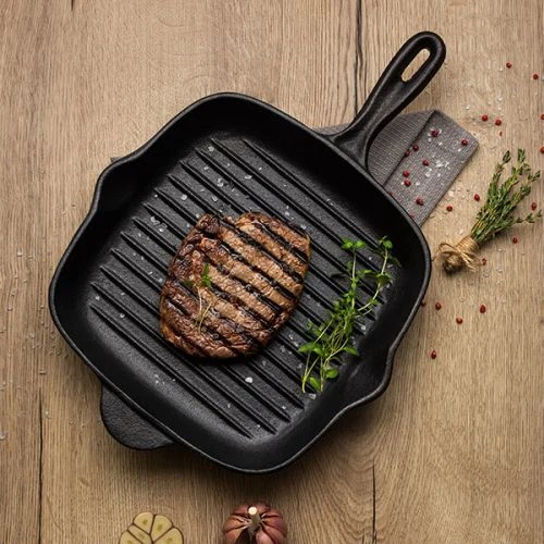 Tramontina Cast Iron 27cm Square Griddle Pan - Ribbed (31700019) 4 Tramontina Cast Iron 27cm Square Griddle Pan - Ribbed (31700019) - Image 2