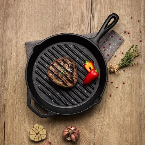 Tramontina Cast Iron 26cm Griddle Pan - Ribbed (31700020) 4 Tramontina Cast Iron 26cm Griddle Pan - Ribbed (31700020) - Image 2
