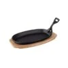 Tramontina Cast Iron 24cm Oval Sizzler Plate And Wood Base (31700026) -Kitchenknives Shop 31700026