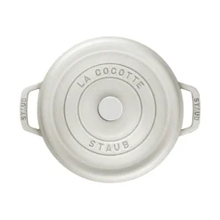 Staub Cast Iron Cocotte 18cm White Truffle (40501-409-0) -Kitchenknives Shop 40501409 2 white