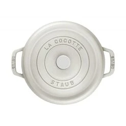 Staub Cast Iron Cocotte 22cm White Truffle (40501-411-0) 9 Staub Cast Iron Cocotte 22cm White Truffle (40501-411-0) -Kitchenknives Shop 40501409 2 white 1 1