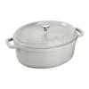 Staub Cast Iron Cocotte Oval 27cm White Truffle (40501-422-0) -Kitchenknives Shop 40501422
