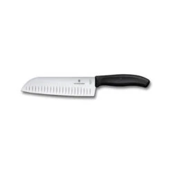 Victorinox Swiss Classic 17cm Santoku Knife Fluted Blade Black (6852317B)