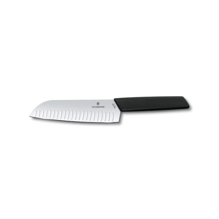 Victorinox Swiss Modern 17cm Santoku Knife Fluted Edge Black (6905317KB) 3 Victorinox Swiss Modern 17cm Santoku Knife Fluted Edge Black (6905317KB)