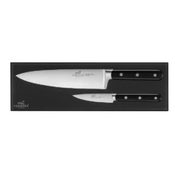 Lion Sabatier® Egide 2 Piece Knife Set - 9cm Paring & 20cm Cooks Knife (Black Handle With Stainless Steel Rivets) -Kitchenknives Shop 764280 4