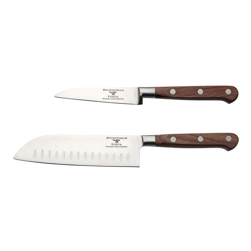 Rockingham Forge Pro Wood Series 2 Piece Set (9cm Paring Knife & 13cm Santoku Knife) 3 Rockingham Forge Pro Wood Series 2 Piece Set (9cm Paring Knife & 13cm Santoku Knife)