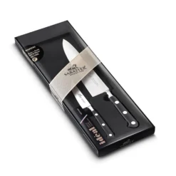 Lion Sabatier® Ideal 2 Piece Knife Set - 10cm Paring & 20cm Cooks Knife (Black Handle With Stainless Steel Rivets) -Kitchenknives Shop 893780 2