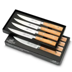 Sabatier® Gaucho 4 Piece Steak Knife Set - Natural Beech Handle (900484)