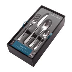 Robert Welch Arden Bright V Cutlery Set 24 Piece With Free Small Cutlery Tray -Kitchenknives Shop ardbr1099v24 arden 24pc set 1