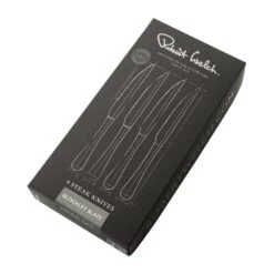 Robert Welch Blockley Slate Bright Steak Knife 4 Piece Set -Kitchenknives Shop bltbr1012v4 blockley slate 4pc steak knife set