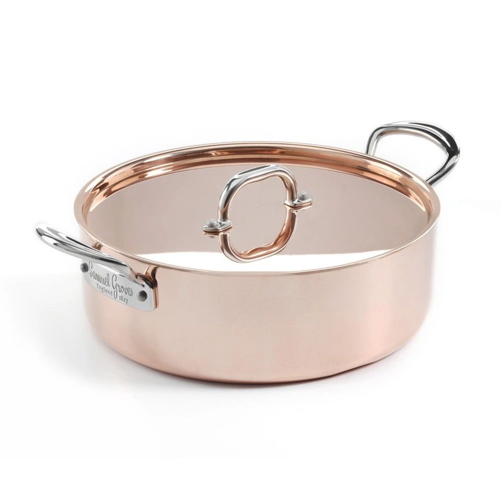 Samuel Groves 26cm Copper Induction Saute Pan With Front Handle Lid 3 Samuel Groves 26cm Copper Induction Saute Pan With Front Handle Lid
