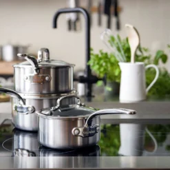 Greenpan Premiere 3 Piece Saucepan Set -Kitchenknives Shop cc003822 001 premier 3 piece saucepan set v2