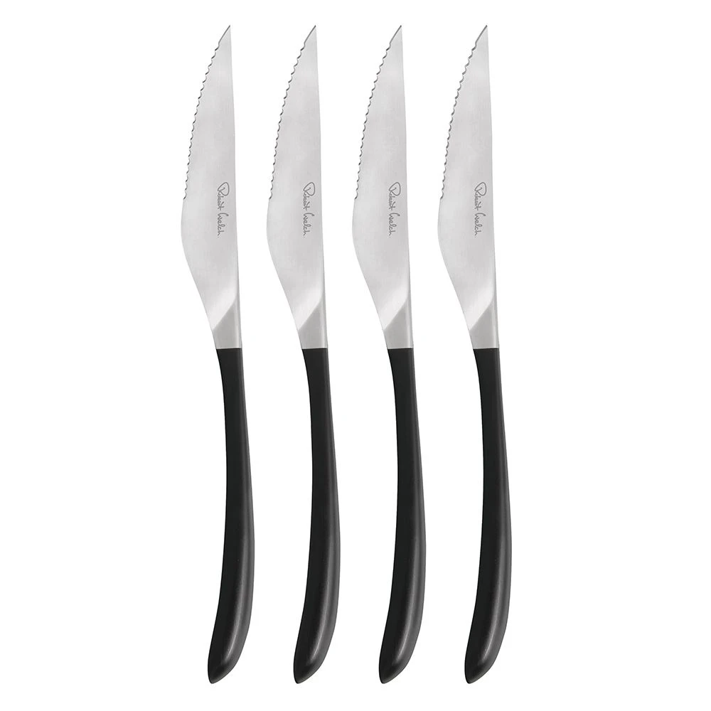 Robert Welch Contour Noir Satin Steak Knife Serrated 4 Piece Set 3 Robert Welch Contour Noir Satin Steak Knife Serrated 4 Piece Set