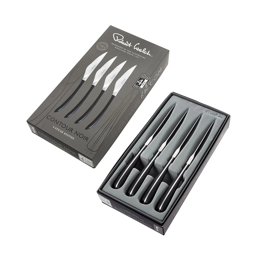 Robert Welch Contour Noir Satin Steak Knife Serrated 4 Piece Set 9 Robert Welch Contour Noir Satin Steak Knife Serrated 4 Piece Set - Image 7