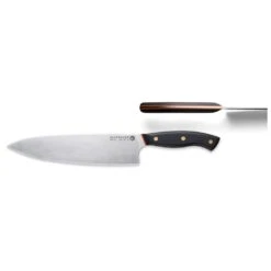 Savernake DNA DC21 21cm Chef's Knife - Anthracite & Orange With Traditional Handle -Kitchenknives Shop dc21 chefs knife top side
