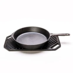 Emba 12” Cast Iron Skillet & Griddle Set