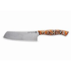 Savernake DNA GC14 14cm Nakiri - Anthracite, Arctic & Orange With Marble Handle