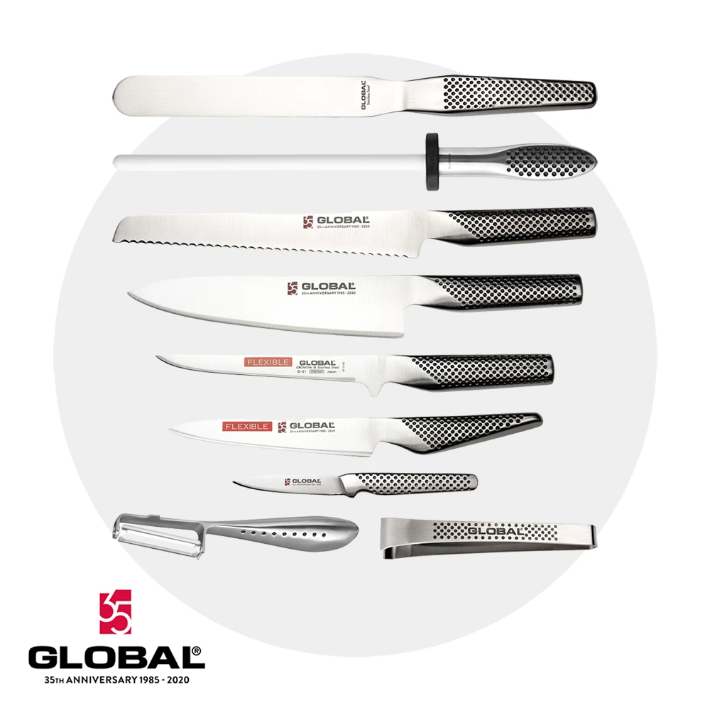 Global 35th Anniversary 10 Piece Chef's Knife Case Set 3 Global 35th Anniversary 10 Piece Chef's Knife Case Set