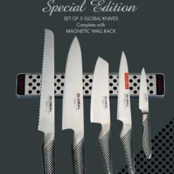 Global Knives 5 Piece Knife Set With Magnetic Wall Rack G-2951138/M30 5 Global Knives 5 Piece Knife Set With Magnetic Wall Rack G-2951138/M30 -Kitchenknives Shop global 5pce mag rack set