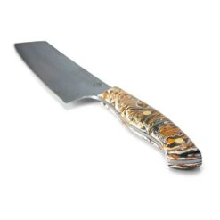 Savernake DNA GC14 14cm Nakiri - Anthracite, Arctic & Orange With Marble Handle -Kitchenknives Shop house marble gc14 iso handle