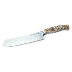 Savernake DNA SK18 18cm Nakiri - Anthracite, Arctic & Orange With Marble Handle -Kitchenknives Shop house marble sk18 iso blade