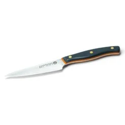 Savernake DNA SY11 11cm Large Paring Knife - Anthracite & Orange With Traditional Handle -Kitchenknives Shop house trad sy11 iso blade