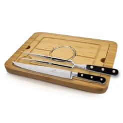 Sabatier® Ideal Brass Rivets Carving Set With Board