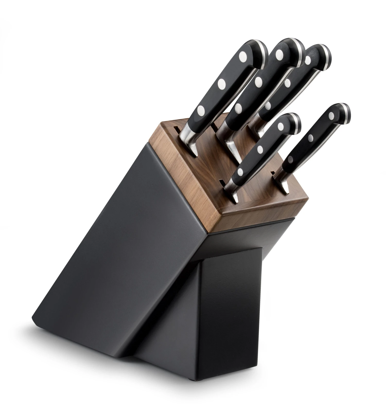 Lion Sabatier® Ideal Black Block & 5pc Knife Set (Black Handle With Stainless Steel Rivets) 3 Lion Sabatier® Ideal Black Block & 5pc Knife Set (Black Handle With Stainless Steel Rivets)