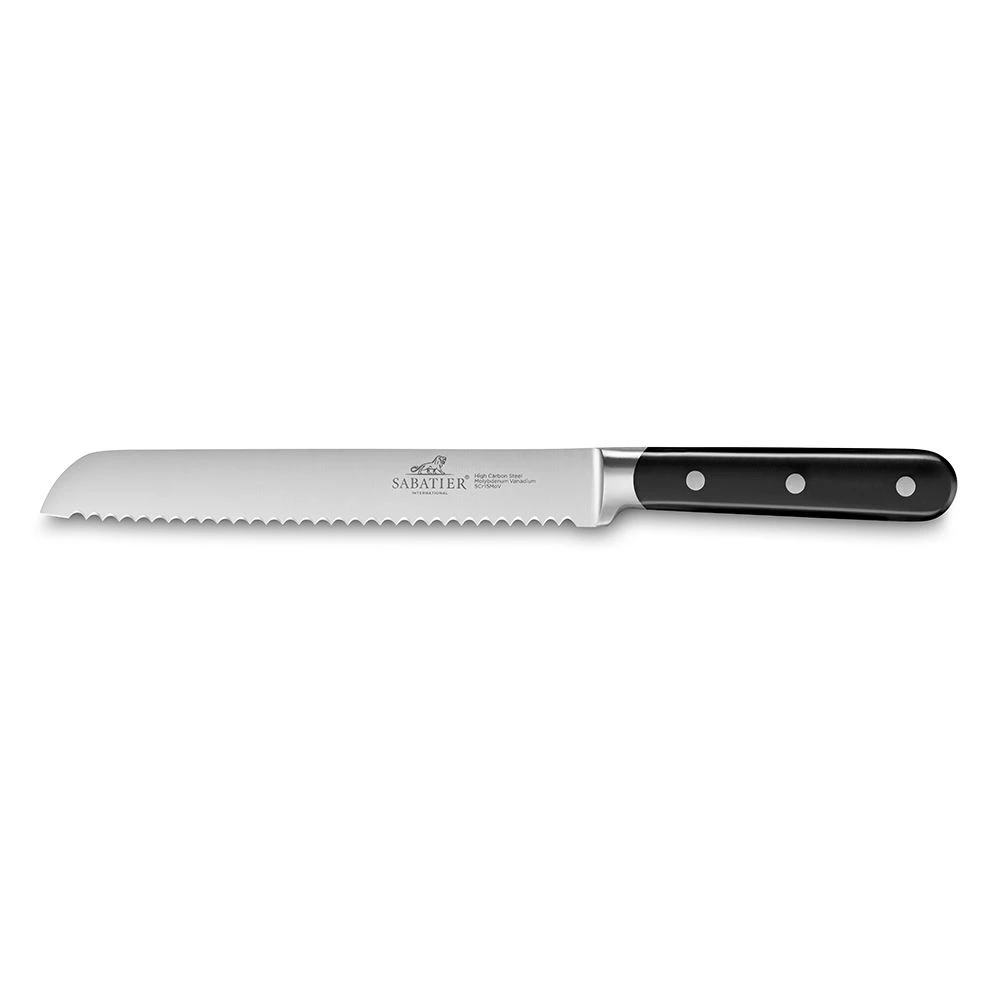 Lion Sabatier® Egide 20cm Bread Knife (Black Handle With Stainless Steel Rivets) 3 Lion Sabatier® Egide 20cm Bread Knife (Black Handle With Stainless Steel Rivets)