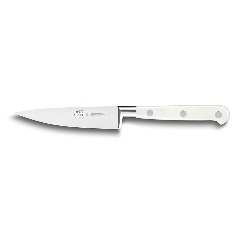 Lion Sabatier® Ideal Toque Blanche White Block & 5pc Knife Set (White Handle With Stainless Steel Rivets) 4 Lion Sabatier® Ideal Toque Blanche White Block & 5pc Knife Set (White Handle With Stainless Steel Rivets) - Image 2