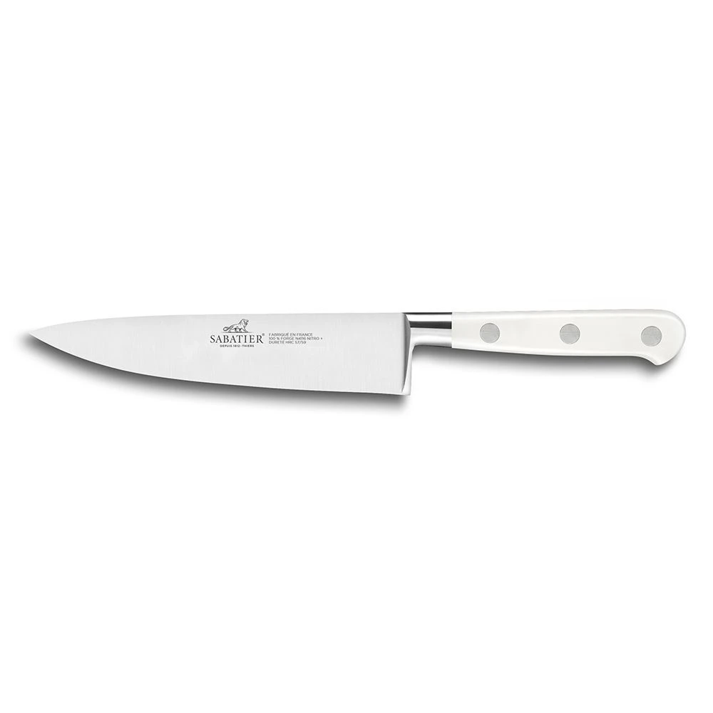 Lion Sabatier® Ideal Toque Blanche 15cm Cook's Knife (White Handle With Stainless Steel Rivets) 3 Lion Sabatier® Ideal Toque Blanche 15cm Cook's Knife (White Handle With Stainless Steel Rivets)