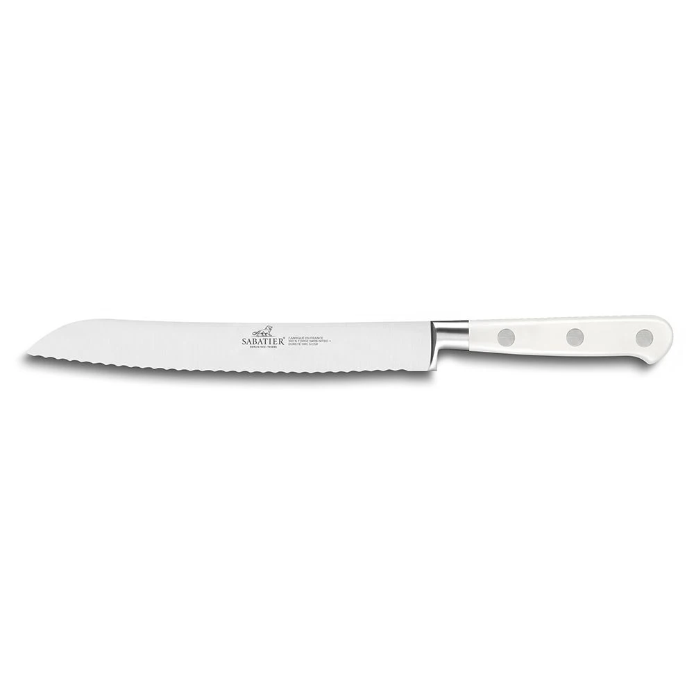 Lion Sabatier® Ideal Toque Blanche White Block & 5pc Knife Set (White Handle With Stainless Steel Rivets) 8 Lion Sabatier® Ideal Toque Blanche White Block & 5pc Knife Set (White Handle With Stainless Steel Rivets) - Image 6