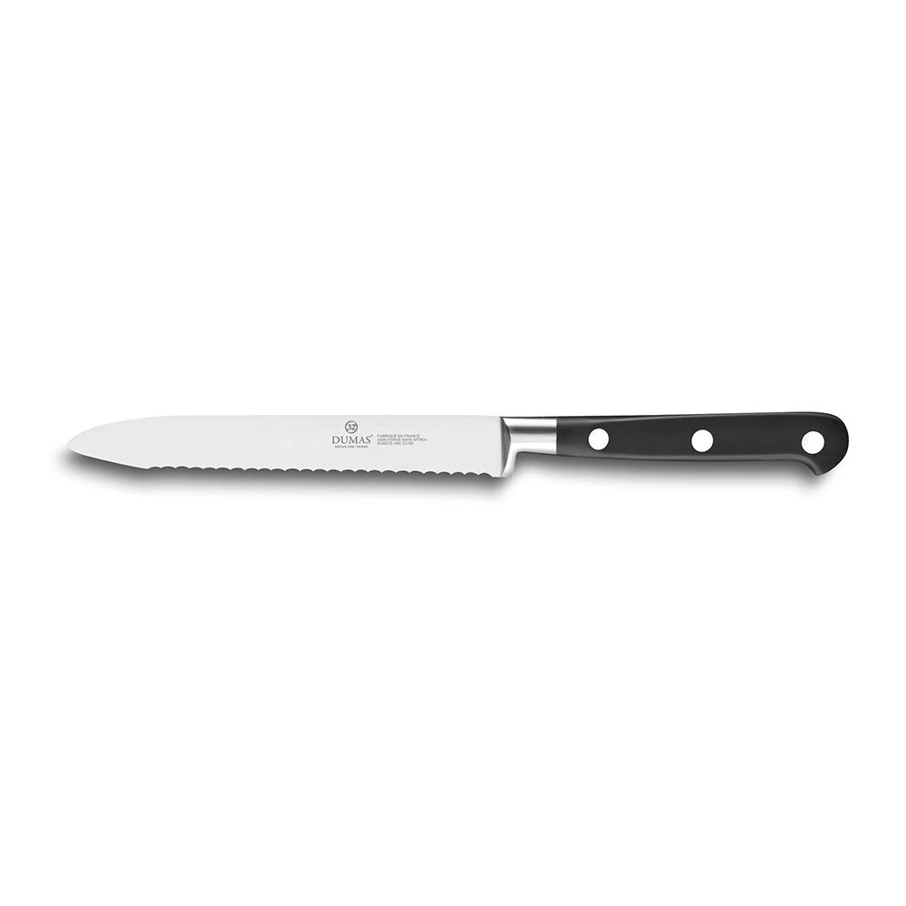 Lion Sabatier® Ideal 3 Piece Knife Set - 10cm Paring, 12cm Serrated Utility & 15cm Cooks Knife (Black Handle With Stainless Steel Rivets) 5 Lion Sabatier® Ideal 3 Piece Knife Set - 10cm Paring, 12cm Serrated Utility & 15cm Cooks Knife (Black Handle With Stainless Steel Rivets) - Image 3