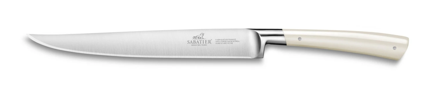 Lion Sabatier® Edonist Perle 20cm Yatagan Carving Knife (Pearl Handle With Stainless Steel Rivets) 3 Lion Sabatier® Edonist Perle 20cm Yatagan Carving Knife (Pearl Handle With Stainless Steel Rivets)
