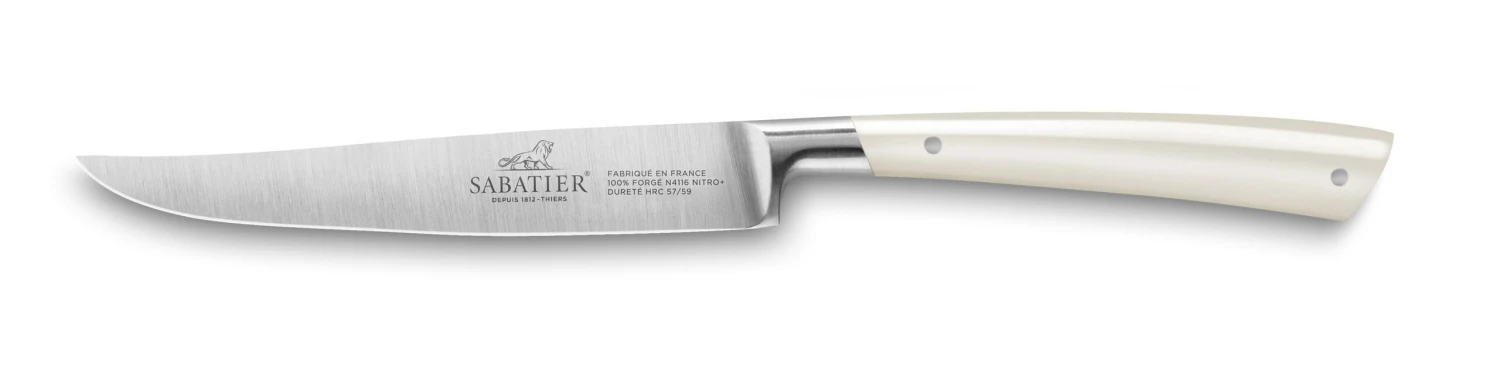 Lion Sabatier® Edonist Perle 12cm Steak Knives 2pc Set (Pearl Handle With Stainless Steel Rivets) 3 Lion Sabatier® Edonist Perle 12cm Steak Knives 2pc Set (Pearl Handle With Stainless Steel Rivets)