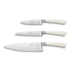 Lion Sabatier® Edonist Perle 3 Piece Knife Set - 10cm Paring, 12cm Serrated Utility & 20cm Cooks Knife (Pearl Handle With Stainless Steel Rivets) -Kitchenknives Shop kk 808381