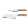 Lion Sabatier® Ideal Perigord 2 Piece Knife Set - 10cm Paring & 18cm Santoku Knife (Walnut Handle With Brass Rivets) -Kitchenknives Shop kk 892186