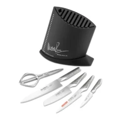 Global Michel Roux Jr GR52/BRW6 - 6 Piece Black Knife Block Set (GR52/BRW6)