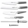 Global Michel Roux Jr GR52/SS7 - 7 Piece Stainless Steel Knife Block Set (GR52/SS7) -Kitchenknives Shop michel roux jr global collection 7 piece knife block set black gr52br7 19288 extra 0 1 1 1