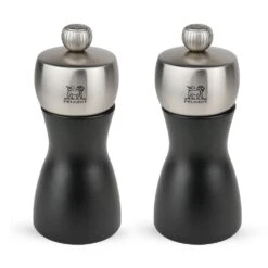 Peugeot Fidji Duo Pepper Mill & Salt Mill 12cm Black Matt & Stainless Steel (2/21283)