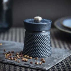 Peugeot Bali Font Cast Iron Pepper Mill 8cm Blue (P36621) -Kitchenknives Shop p36621 ls2