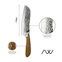 Rockingham Forge Ashwood 17.5cm Santoku Knife -Kitchenknives Shop rf 1745 santoku knife infographic