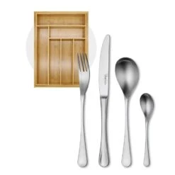 Robert Welch RW2 Satin Cutlery 24 Piece Set With Free Small Cutlery Tray