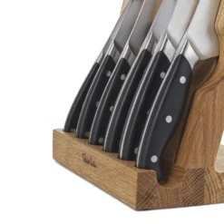 Robert Welch Professional Angle Oak Knife Block 7 Piece Set -Kitchenknives Shop rwpao2097v7 pro angle block cu 1