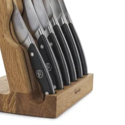 Robert Welch Professional Angle Oak Knife Block 7 Piece Set -Kitchenknives Shop rwpao2097v7 pro angle block cu 2