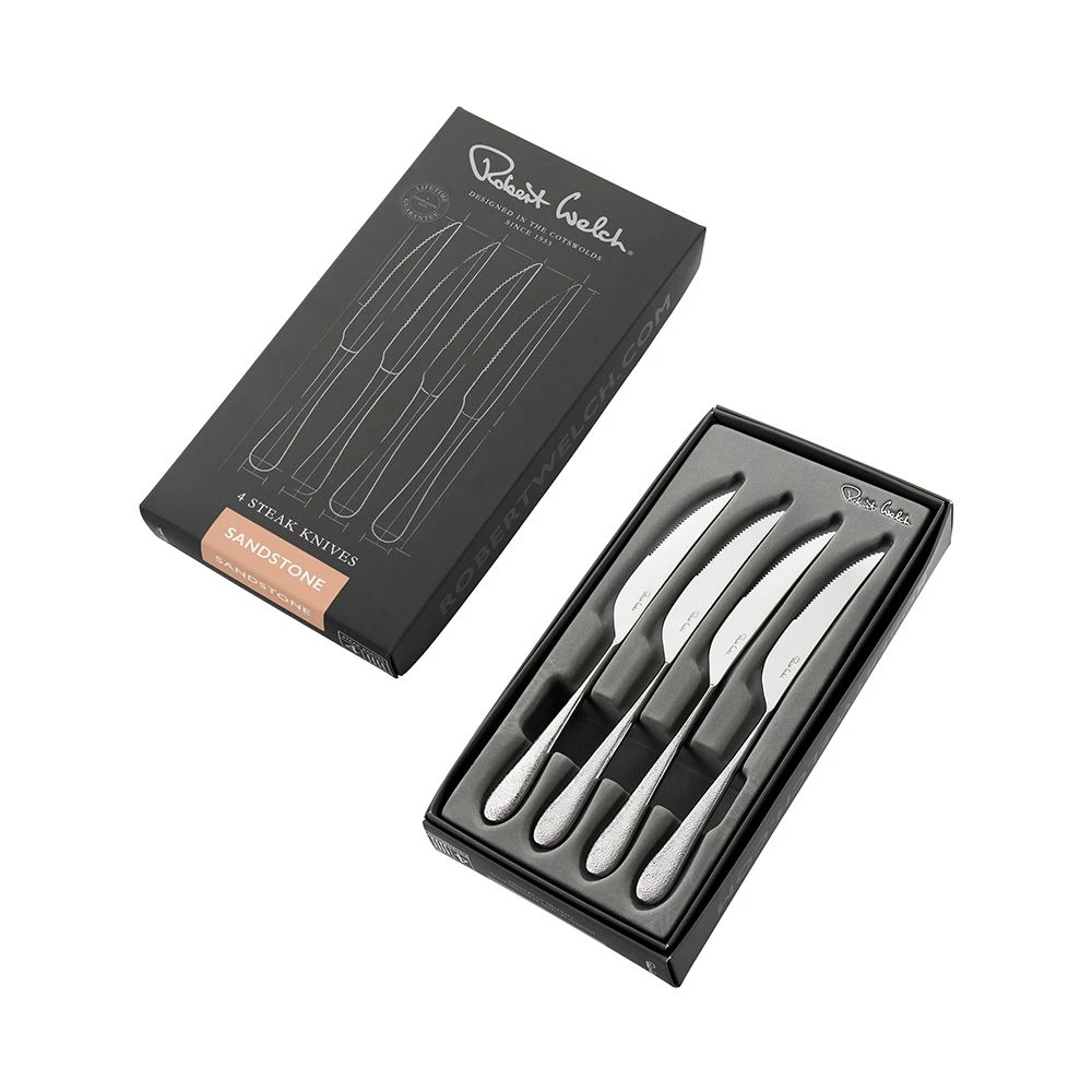 Robert Welch Sandstone Bright Steak Knife 4 Piece Set 4 Robert Welch Sandstone Bright Steak Knife 4 Piece Set - Image 2