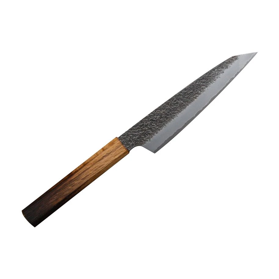 Sakai Takayuki Homura Guren (Aogami 2 Steel) Japanese Chef's Kengata-Utility Knife 150mm With Urushi Lacquered Oak Handle 3 Sakai Takayuki Homura Guren (Aogami 2 Steel) Japanese Chef's Kengata-Utility Knife 150mm With Urushi Lacquered Oak Handle