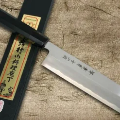 Sakai Takayuki Aoniko Blue 2 Steel Ebony Handle Japanese Chef's Nakiri (Vegetable) 180mm -Kitchenknives Shop sk 01263 4