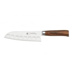 Tamahagane San Tsubame Wood 17.5cm Fluted Santoku (SN-1214)